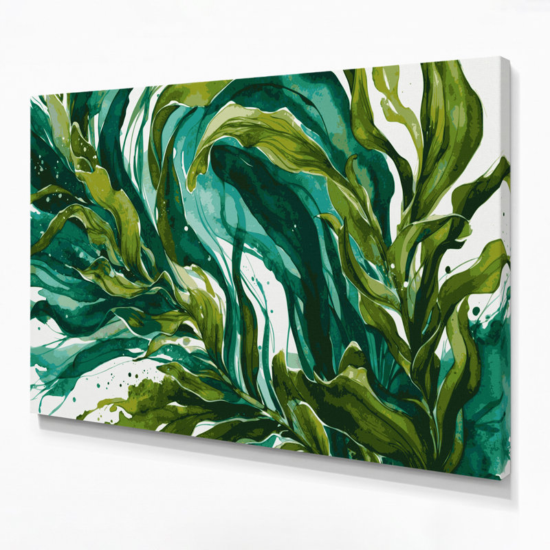 Art mural sur toile vert légumes Kombu, H 16 po x l 20 po
