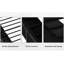 Structure de lit simple d'angle avec DEL et rangement, plateforme en métal noir pour les salons, les chambres à coucher, l'espace compact pour les invités - conception écoénergétique efficace