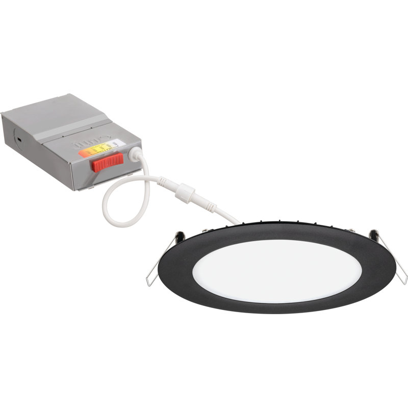 Wafer 6-Inch Matte Black LED Downlight with Switchable White Technology
