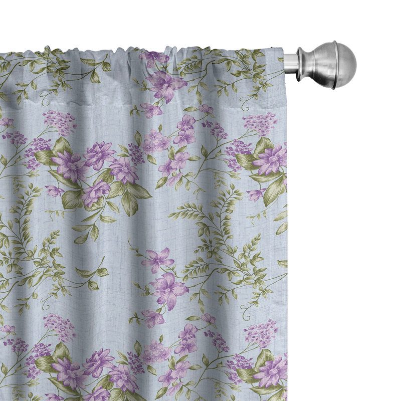 Eunita Semi Sheer Curtain Pair, 28" W x 84" L
