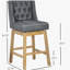 Ensemble de tabourets de bar 2 pièces HOMcom, tabouret de bar pivotant à 180 degrés, tabouret de bar d'une hauteur de siège de 30 pouces, avec tabouret en bois massif et conception à boutonnière, gris