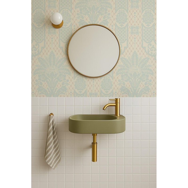 Columnar Bloom - Wallpaper, Blush Linen, Faux Grasscloth