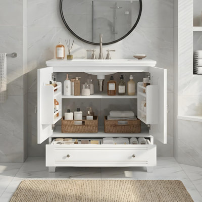 Meuble-lavabo de 30 po avec lavabo et rangement polyvalent