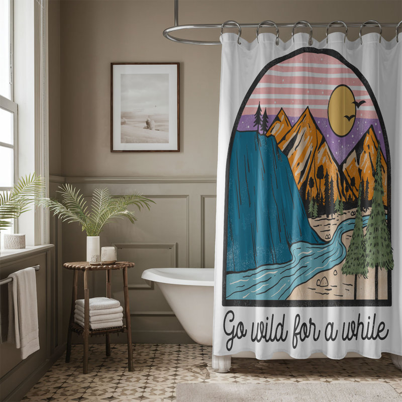 Rideau de douche standard 1 pièce Mountain Peace, H 74 po x l 40 po