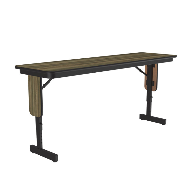 Rectangle Height Adjustable Modular Training Table, 30" H x 60" L x 18" W, Colonial Hickory