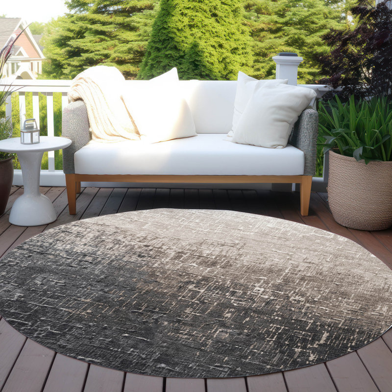  Machine Washable Indoor/Outdoor Chayden ACN1066 Rug, Round 8'