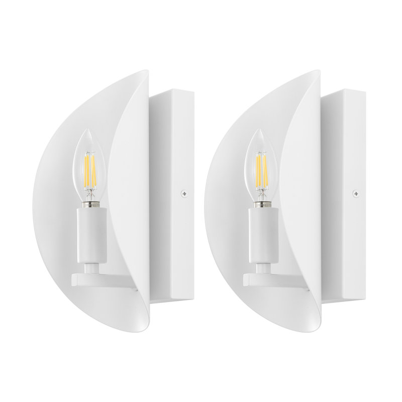 Glendive Iron Flush Mounted Sconce, White