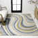 Albarado Abstract Swirl Blue/Mustard/Gray Rug