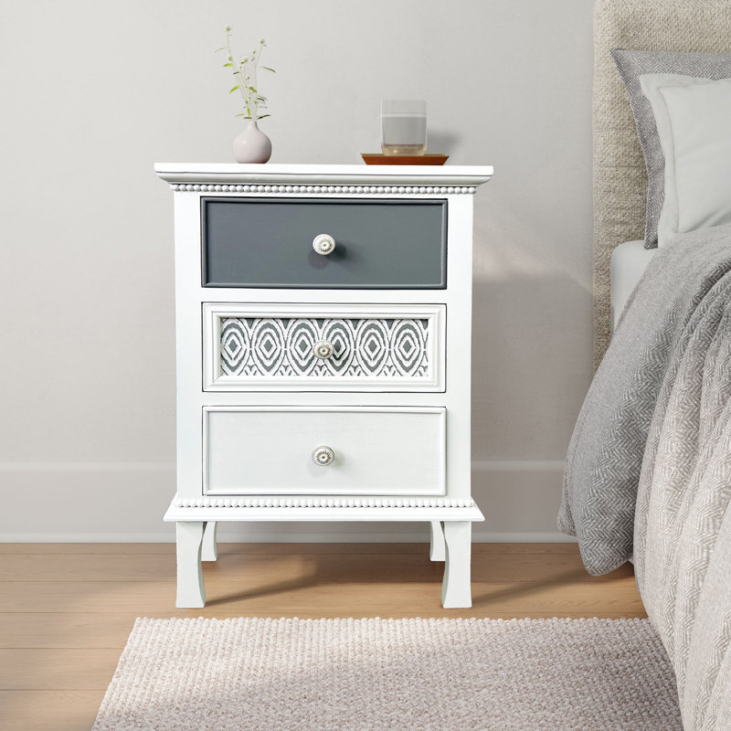 Commode décorative 3 tiroirs, Bleu
