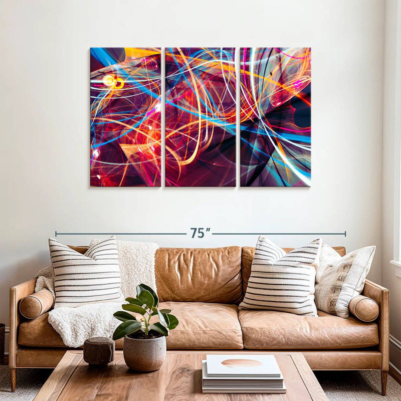 Neon Light Streams, 36" H x 57" W