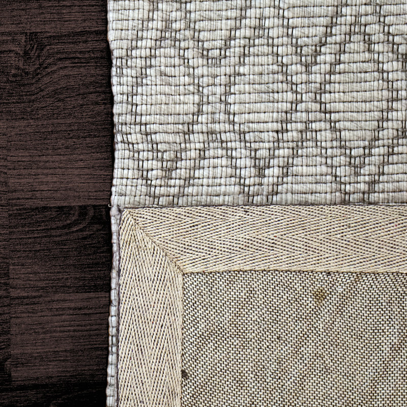 Tapis gris tissé à la main Sharice, Rectangle 5 pi x 8 pi