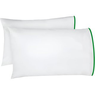 400TC Embroidery Cotton Sateen 4 Piece Sheet Set Fitted Sheet Fits Upto 16" Deep Pocket, Green Border, Twin Sheet Set