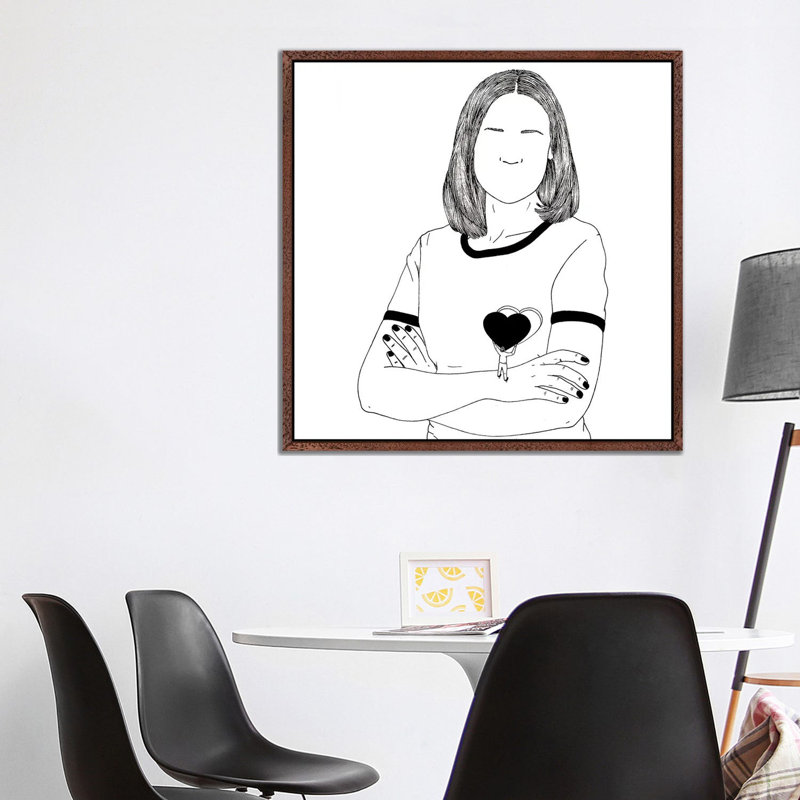 Joint by Filippo Spinelli - Floater Frame Print on Canvas, Classic Brown Wood Framed Canvas, 93.98 cm H x 93.98 cm W