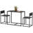 2-Person Dining Table Set Industrial MDF Black-Toned 35.5-Inch Rectangle Kitchen Table and Two Stools