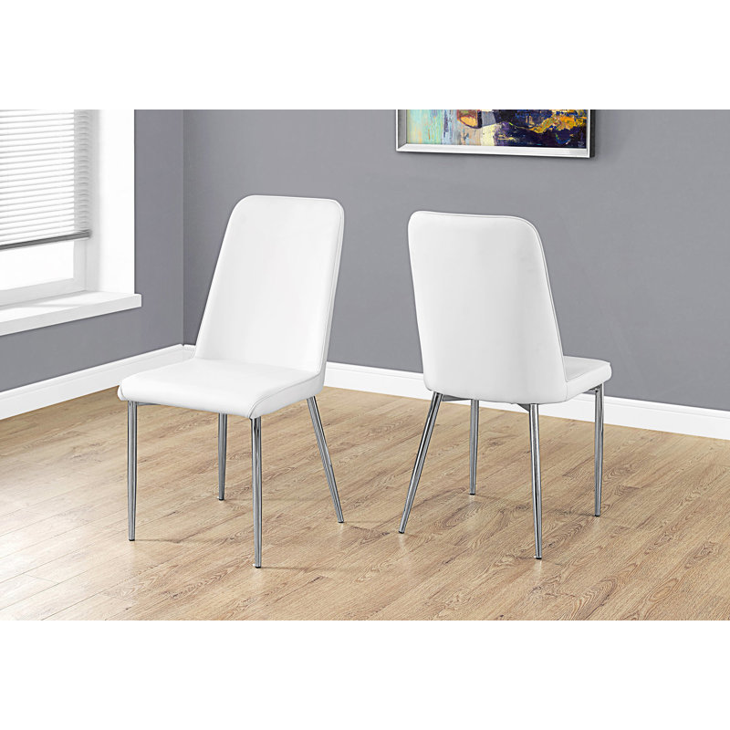 Ensemble de 2 chaises de salle à manger et chaises d'appoint rembourrées, Blanc