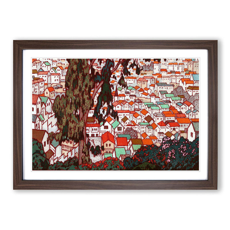 Tree to the Mountain by Toshi Yoshida - Picture Frame Painting Print, 27cm H x 36cm W x 2cm D, Walnut Framed