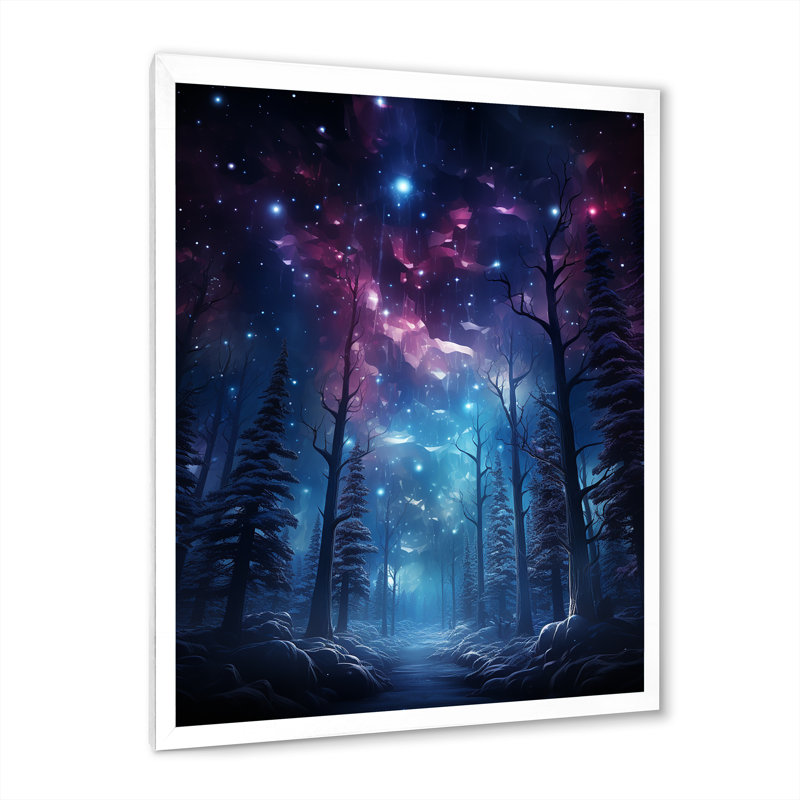 Aurora Borealis Dancing Lights V - Floral Canvas Art Print, H 44 po x l 34 po x P 1,5 po, Cadre photo blanc