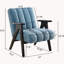 Chaise bleue avec finition bois, design moderne et confortable - bleu, base en bois, rembourrage-1057541537