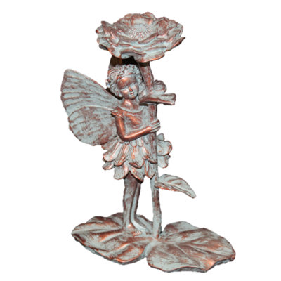 Suffolk Fairy Plants & Flowers Fantasy & Sci-Fi Fairies Tropical Angels & Cherubs Weather Resistant UV Resistant Stone Fiberstone Resin Garden Statue