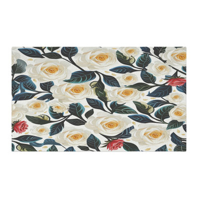 Tapis tressé à motif floral