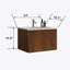 Ensemble de meuble-lavabo mural rayé 24 po avec lavabo en céramique