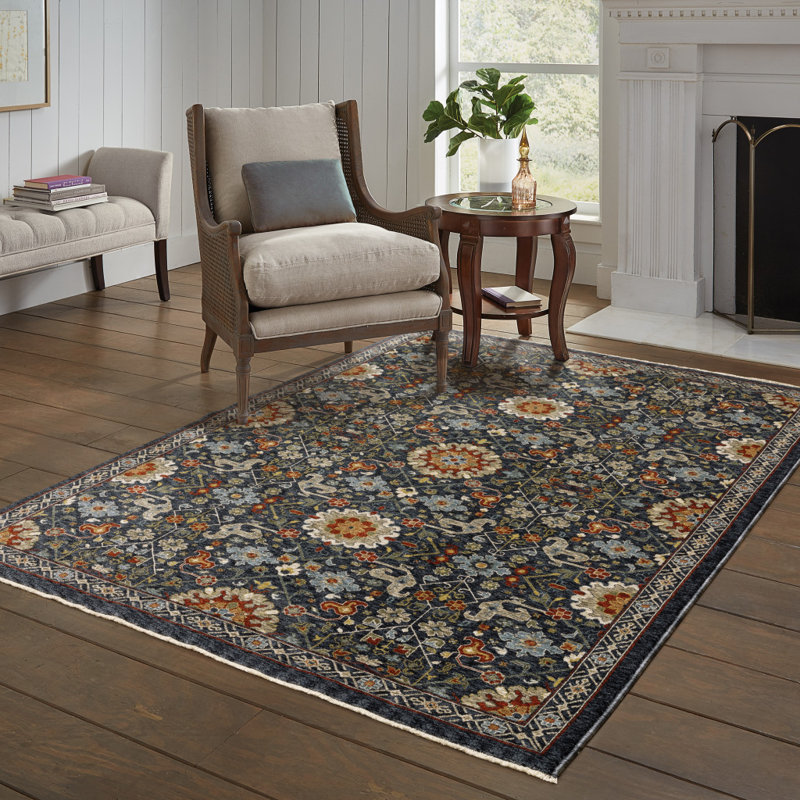 Tapis bleu / brun Hovis Southwestern, Rectangle de 2 pi x 3 pi
