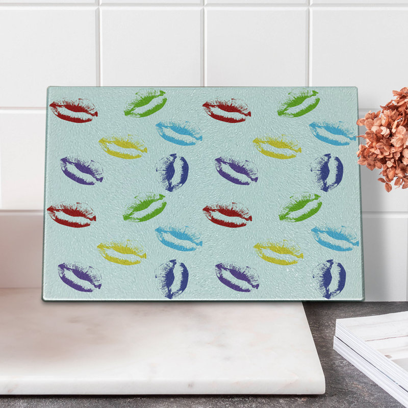 Multicolore planche à découper en verre trempé Ambesonne