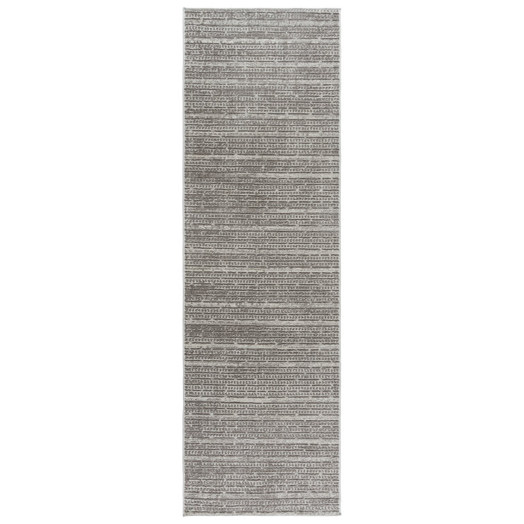 Miesner Dario Modern Striped Polyester High-Low Indoor Area Rug
