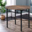 Table de salle à manger moderne peu encombrante, finition brun rustique, idéale pour les petites cuisines