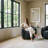 Boucle Swivel Barrel Accent Chair with Wood Base-1862276246