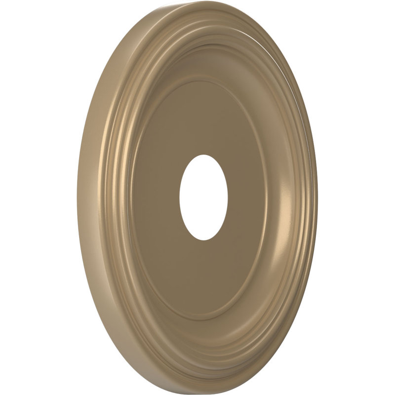 Traditional Traditional Thermoformed PVC Ceiling Medallion, Universal Metallic Champagne Mist, 16" H x 16" W x 1.38" D