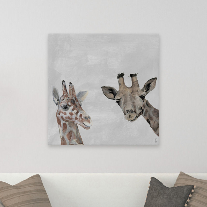 «The Giraffes» de Brockway, reproduction sur toile tendue, H 12 po x l 12 po x P 1,5 po