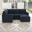 Canapé de rangement modulaire en L Aubade avec repose-pieds amovible-805846005
