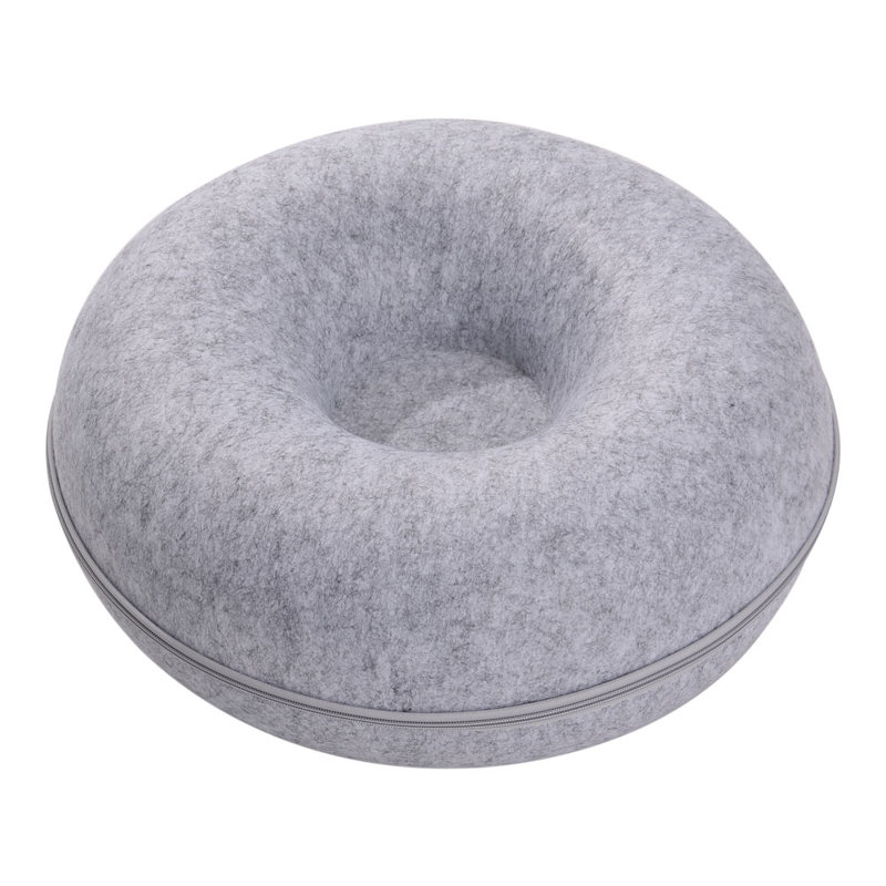 Wimberley Velvet Nest Pet Bed, Light Grey, 27H x 60 W x 60 D cm