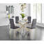 Bernell Modern Chrome Metal & Glass Round Dining Table Set with 4 Quilted Velvet Chairs-88587574-88587577-88587579