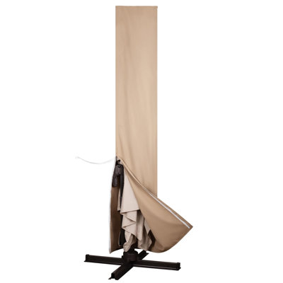 Patio Cantilever Umbrella Cover UV Resistant for 9ft to 13ft Outdoor Offset Umbrella with Zipper and Rod