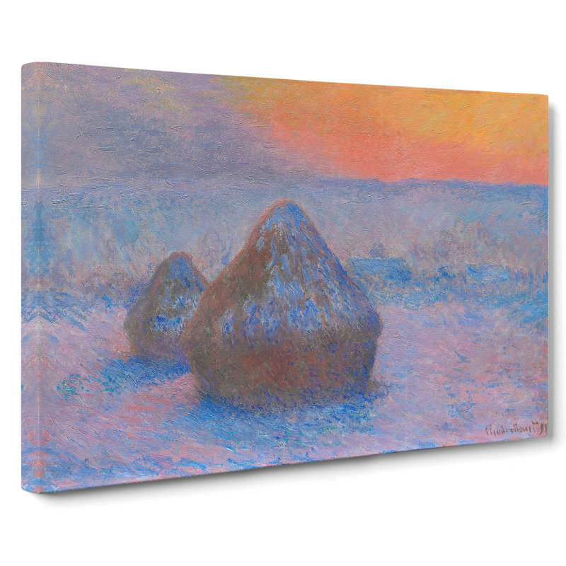 Haystacks Vol.2 by Claude Monet - Wrapped Canvas Painting, 50cm H x 76cm W x 3cm D