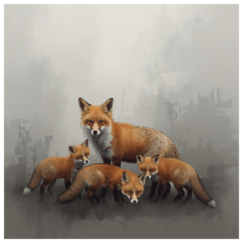 Édredon Family of Red Foxes, Lit simple