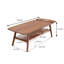 Table basse en bois massif pour la maison - Bureau en chêne avec rangement, rectangulaire, facile à assembler, assemblage 100% rectangulaire de ton brun, espace de vie