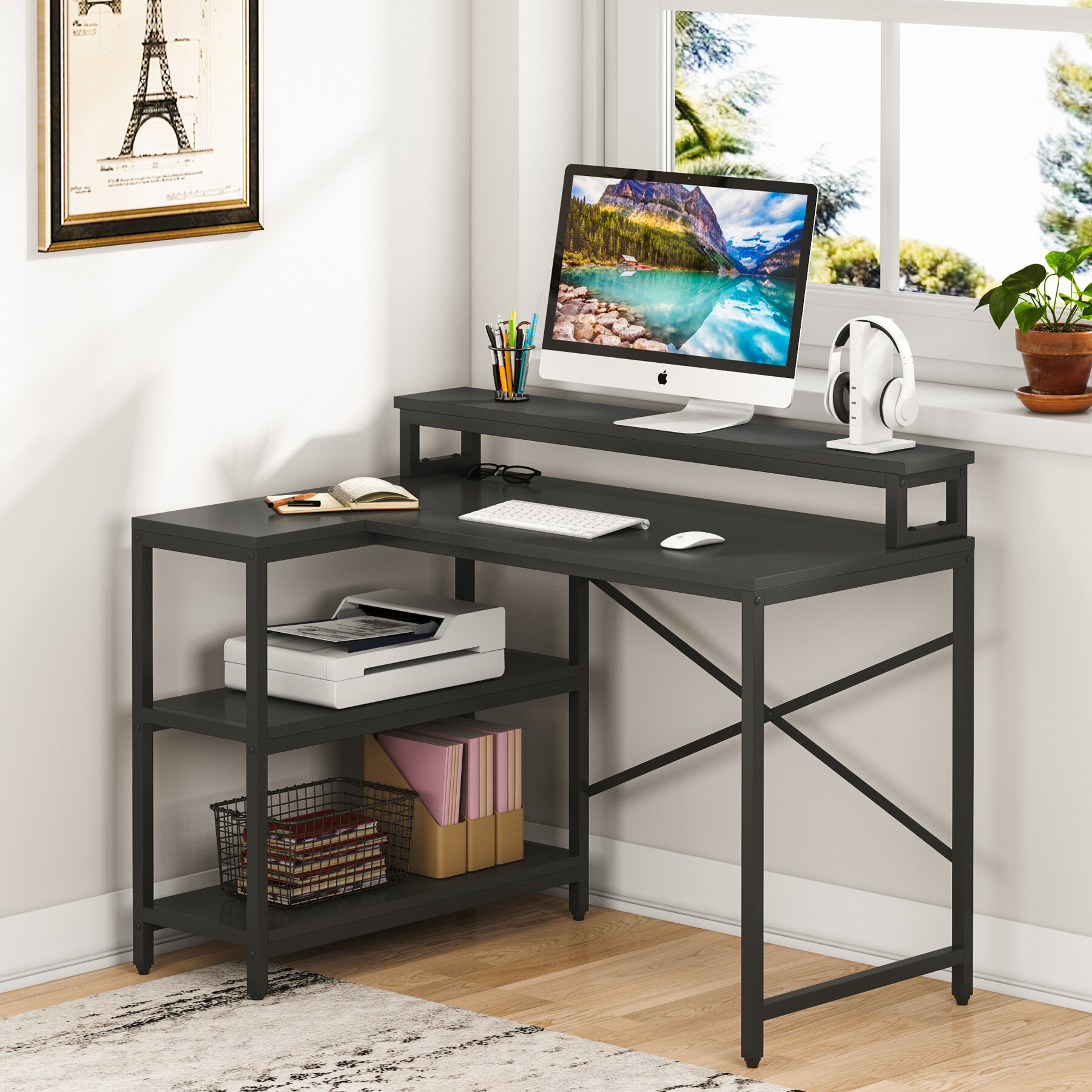 Latitude Run® Srisai L-Shape Desk & Reviews | Wayfair