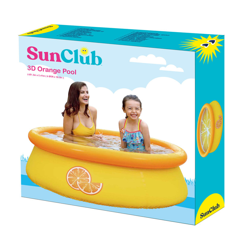 Plastic Round Inflatable Pool 10'' H x 12'' W x 12'' L