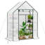 Garden Greenhouse Walk In Plastic Tomato Greenhouse Vegetable Fruit Flower Plant Shed with Reinforced PE Cover 143x73x195cm White-131377976-131377975