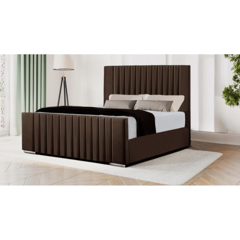 Steve Upholstered Bed, Super King (6'), Brown