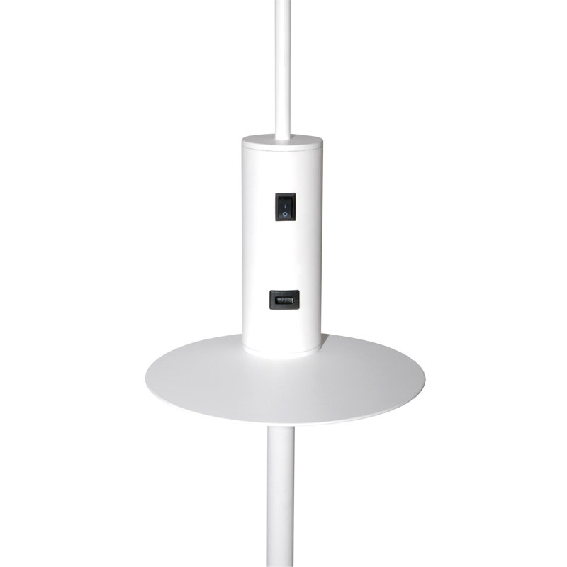 Electra 160cm Tray Table Floor Lamp with USB, White