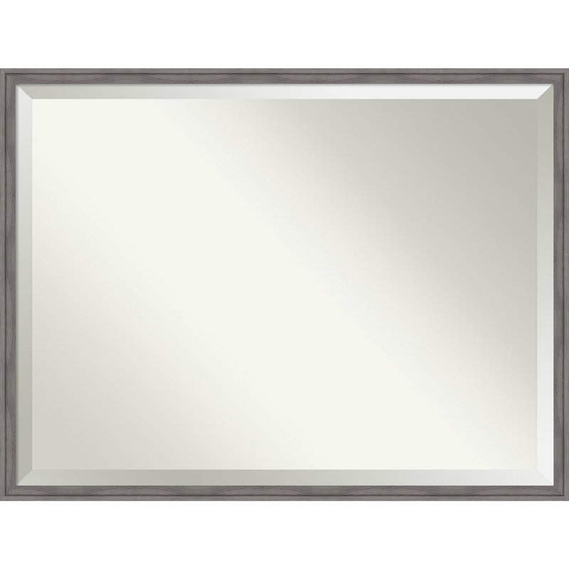 Miroir mural Merima, Rectangle, 31,75 po x 41,75 po, gris