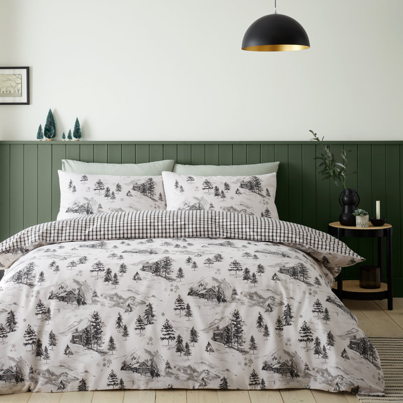 Brushed Alpine Village Duvet Cover Set, Single - 1 Pillowcase Standard (50 x 75cm)
