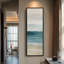 Grande toile murale encadrée, impression de décor minimaliste bord de mer bleu clair bord de mer calme et minimaliste - 60 po x 20 po-336714297-336714296