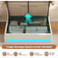 Upholstered Bed with Ottoman Under-bed Storage and Charging Station-1207654590-1207654587
