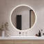 Modern Round Mirror With LED Lighting - Warm White - Large Illuminated Bathroom Mirror-215367808