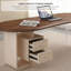 Bureau moderne minimaliste en bois massif brun-1004295275